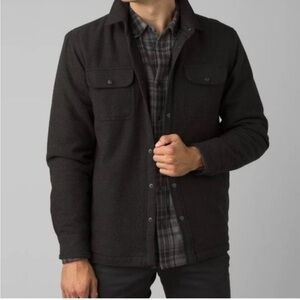 Prana Men’s Dock Jacket - dark gray - flannel - size M